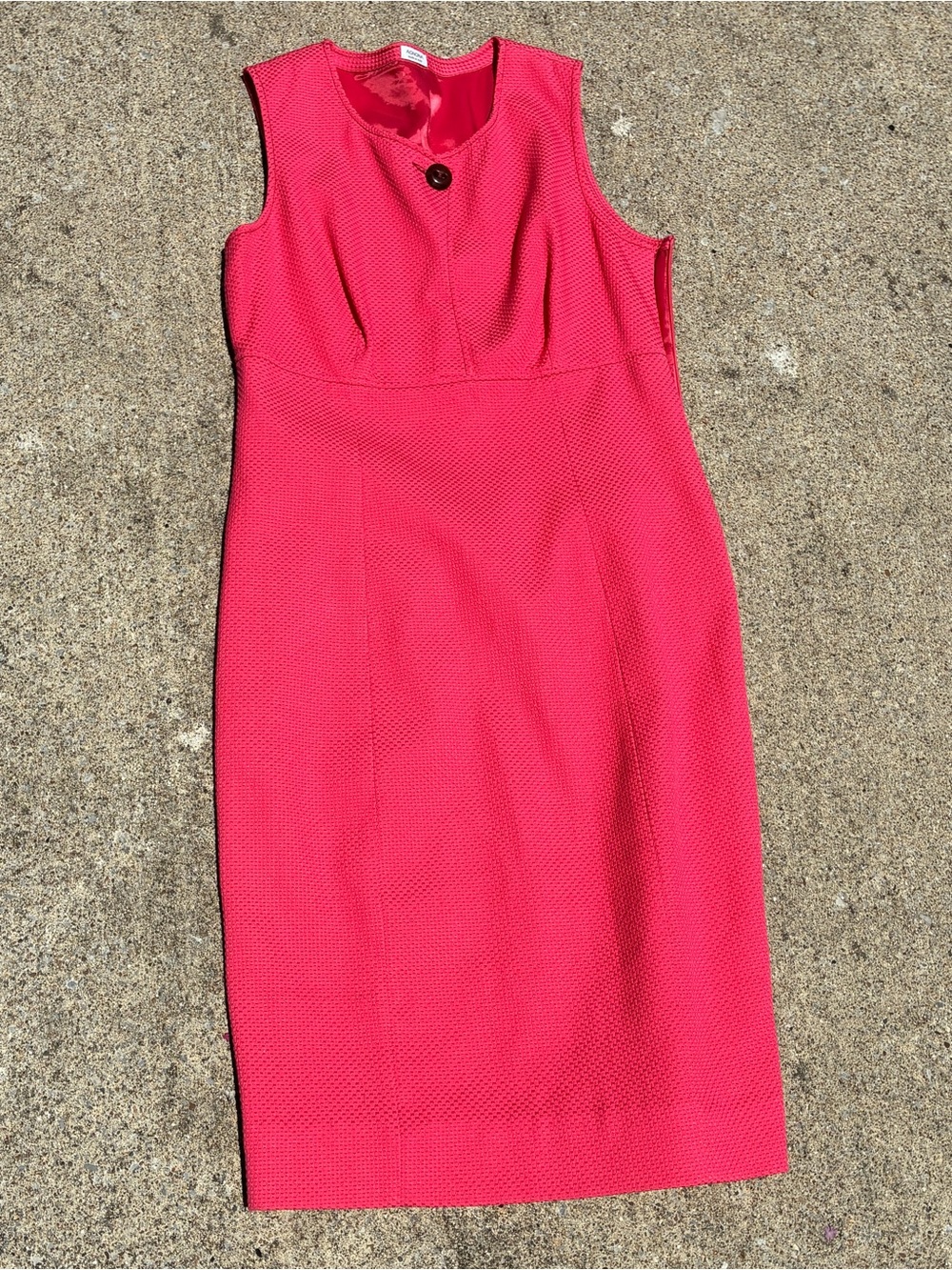 Agnona vintage Italian luxury designer coral Pink Textured midi Dress 44/ US 12
